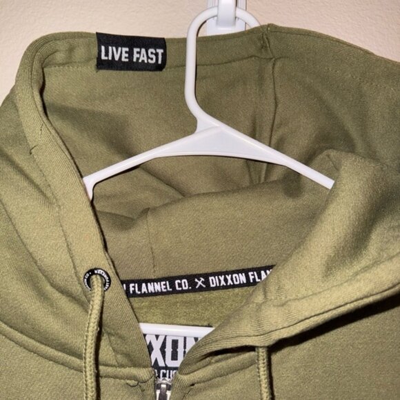 DIXXON Men’s Olive Green Zip Up Hoodie Sweatshirt size 2XL - Picture 3 of 6
